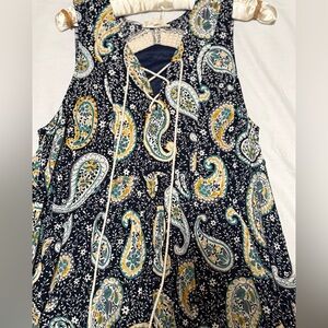 Entro Navy Paisley Sleeveless Blouse